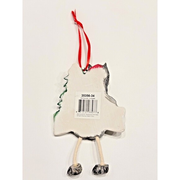 Schnauzer Personalized Dog Christmas Tree Ornament with Dangling Legs Dog Name - Picture 3 of 3